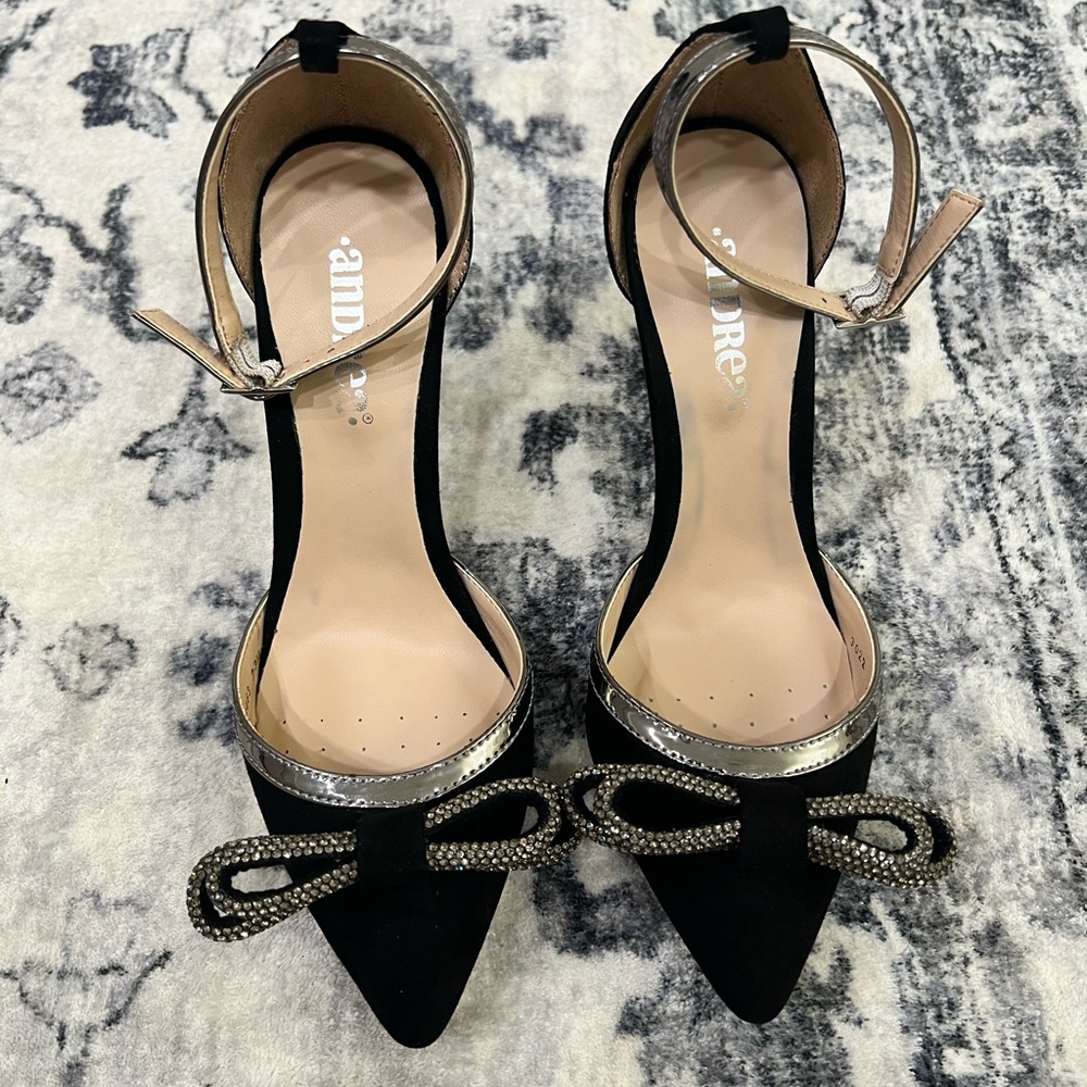 Double Bow Ankle-Strap Pumps